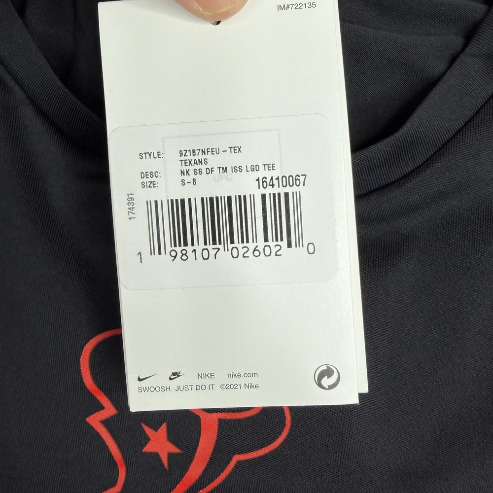 Houston Texans Shirt Mens Small Black NFL Football Nike Dri-FIT Short Sleeve - Picture 4 of 8